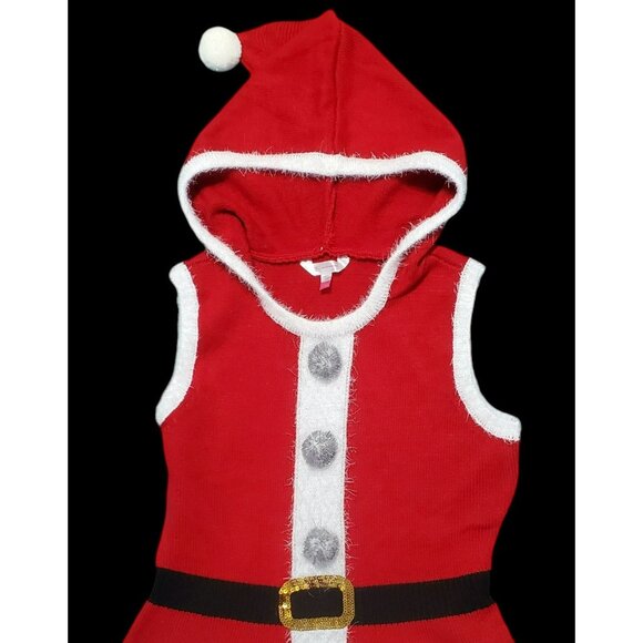 Womens Santa Dress Hood Ugly Sweater Sexy Mrs Claus Elf Costume Christmas Large - Picture 5 of 9